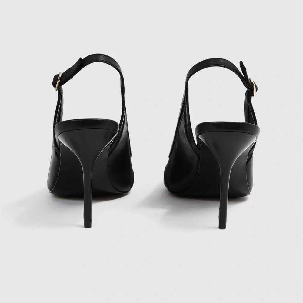 NWOT Reiss Ellie Slingback Pointed Toe Pumps in Black 6.5